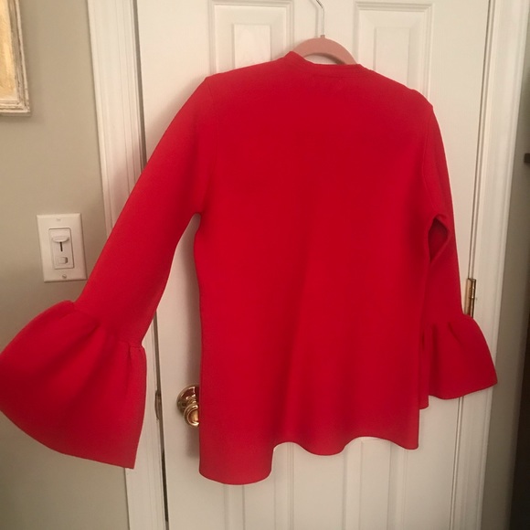 NWT Red Rachel Parcell knit top with bell sleeves - Picture 8 of 12